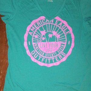 Women's American Eagle V Neck Tee